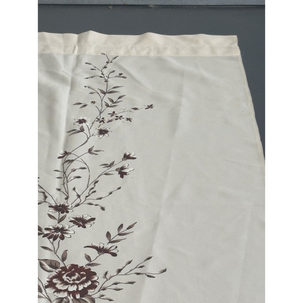 Mid Century Two Tone Floral Bamboo Curtain Panel Set - A Pair 86" - Picture 16 of 16
